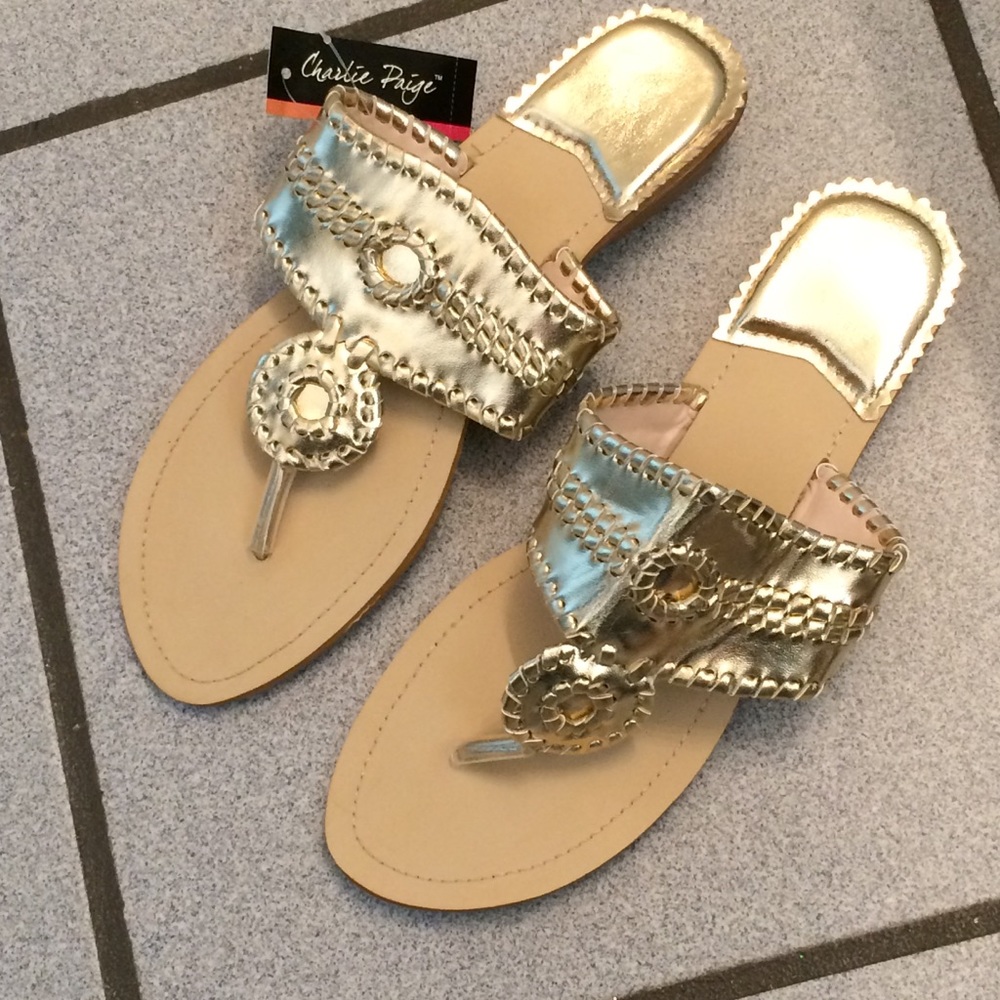 Charlie Paige Gold Sandals